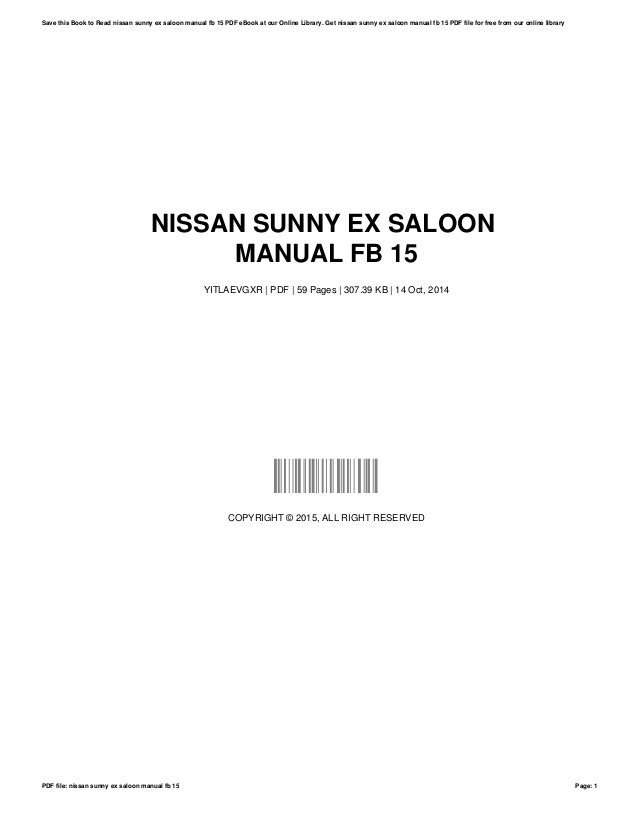 Nissan sunny b14 user manual pdf